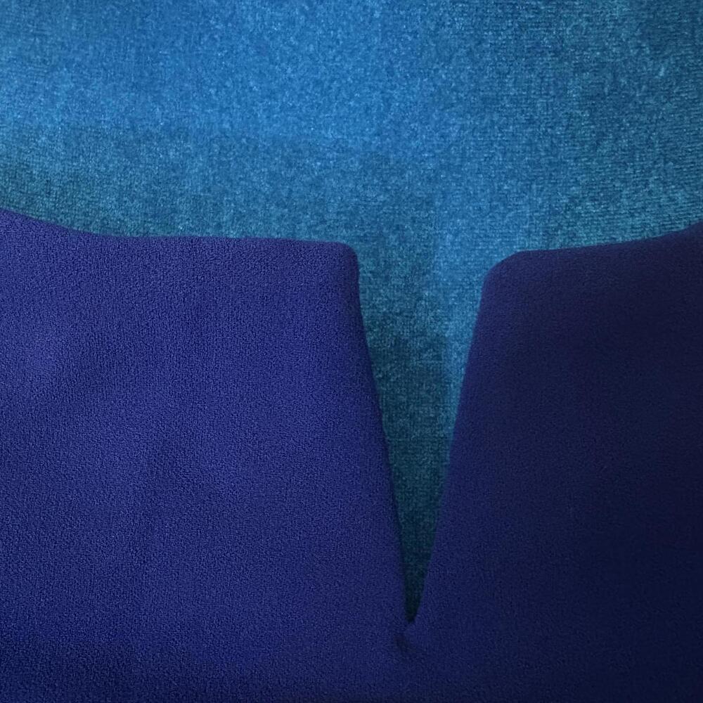 Calvin Klein Cobalt Blue Ponte Off Shoulder Gown Maxi Dress - Picture 6 of 9